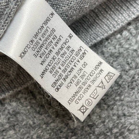 Fiji Mens Pullover Button Down Sweater Size Large Gray Wool Blend - Picture 5 of 9